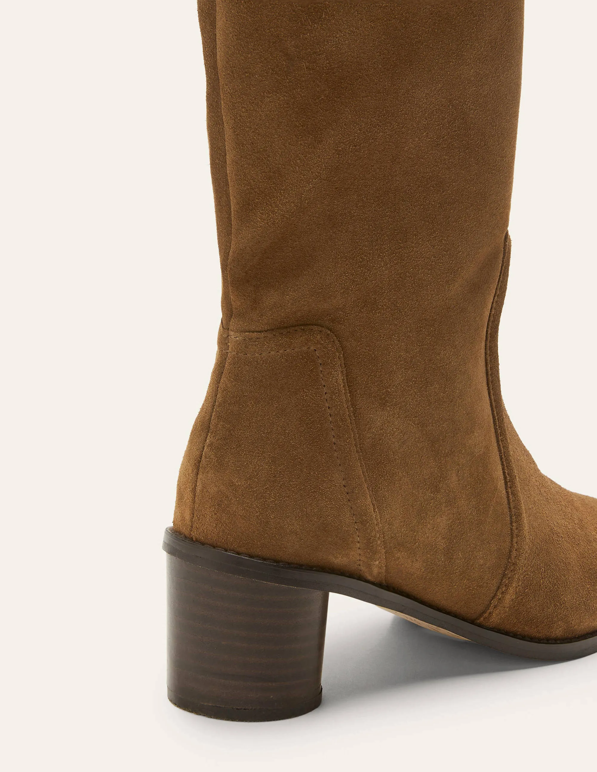 Suede Knee High Boots-Tobacco