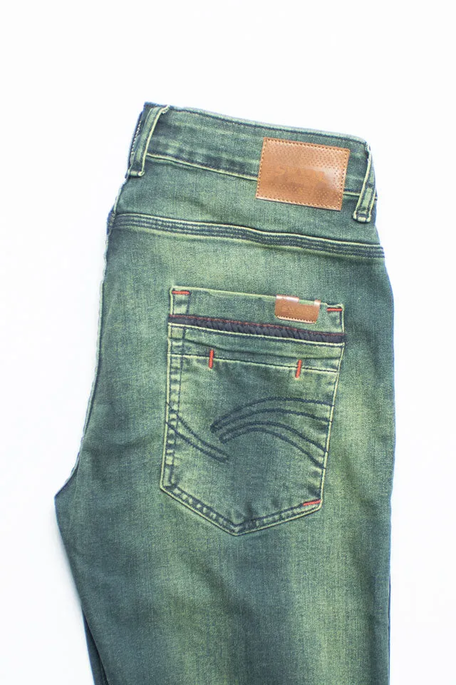 Swirl Slim Fit Denim Green Sludge Jean