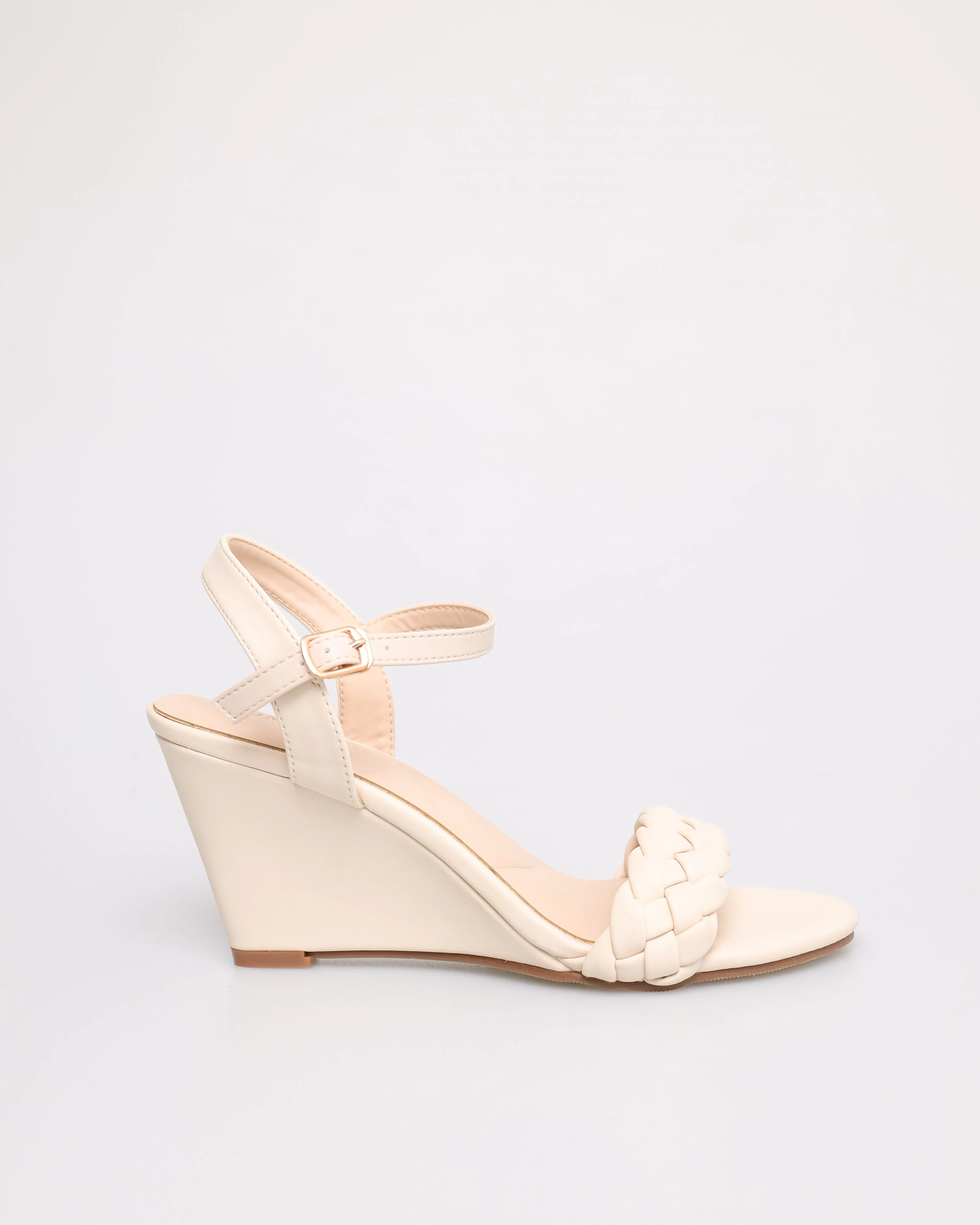 Tomaz NN200 Ladies Braided Wedges Heels (Cream)