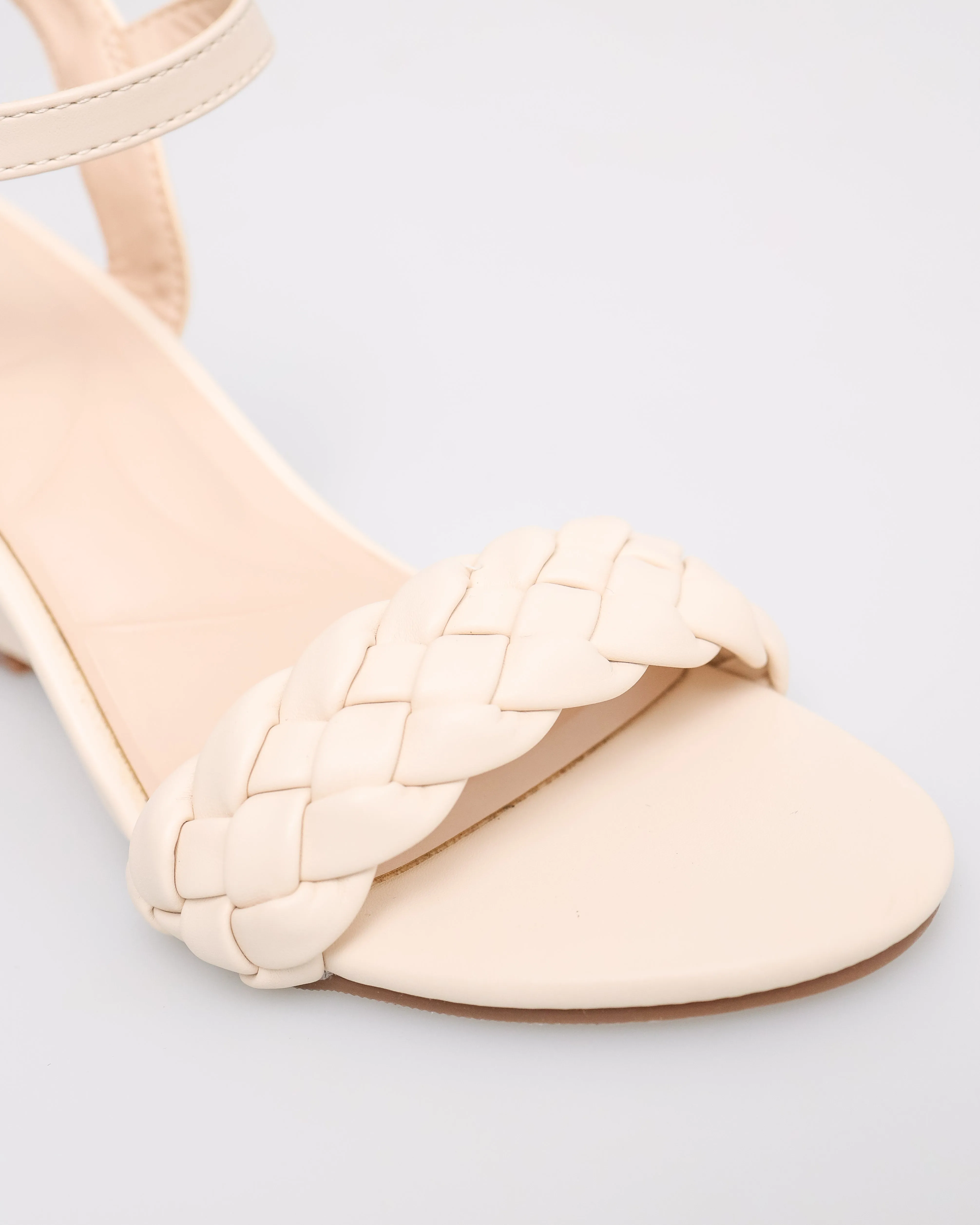 Tomaz NN200 Ladies Braided Wedges Heels (Cream)