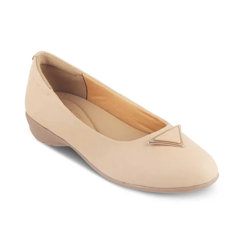 tresmode 239-CHEVIZ Beige Women Flat Ballerina EU/38 UK/5