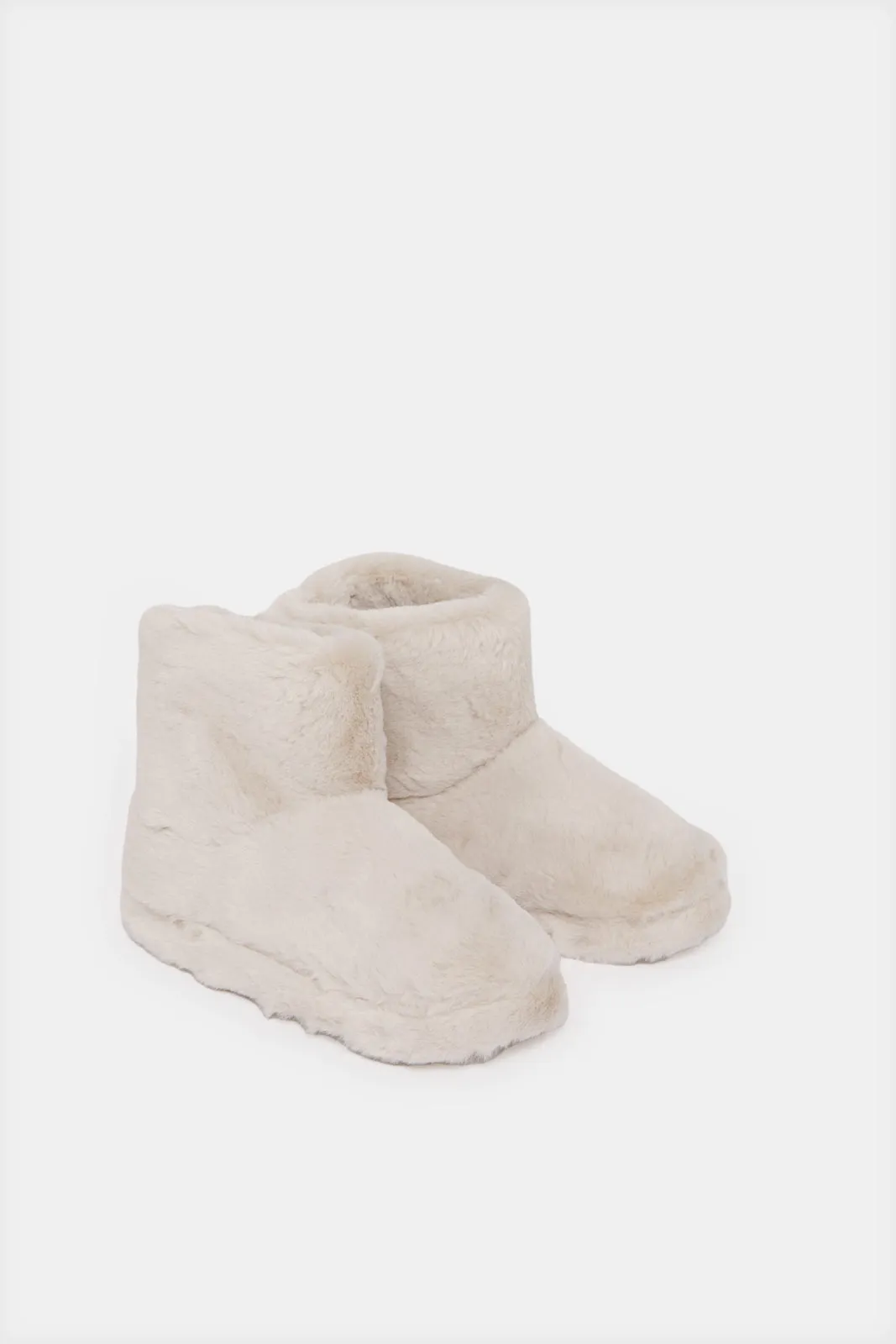 Women Beige Bootie Slipper