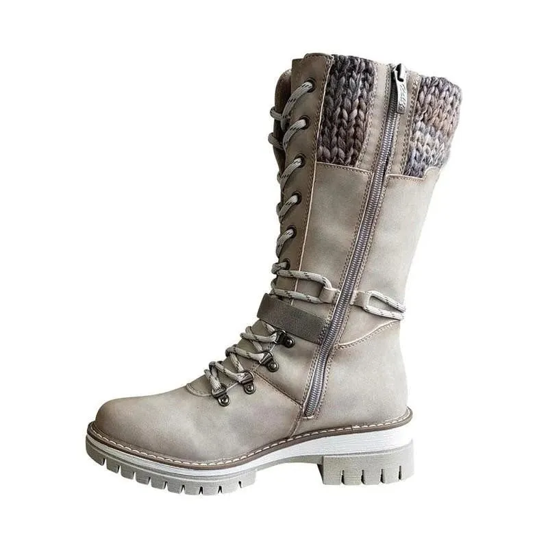 Women Boots Cold Winter Mid-calf Non Slip Rubber Sole Heat Retainer Snow Boots