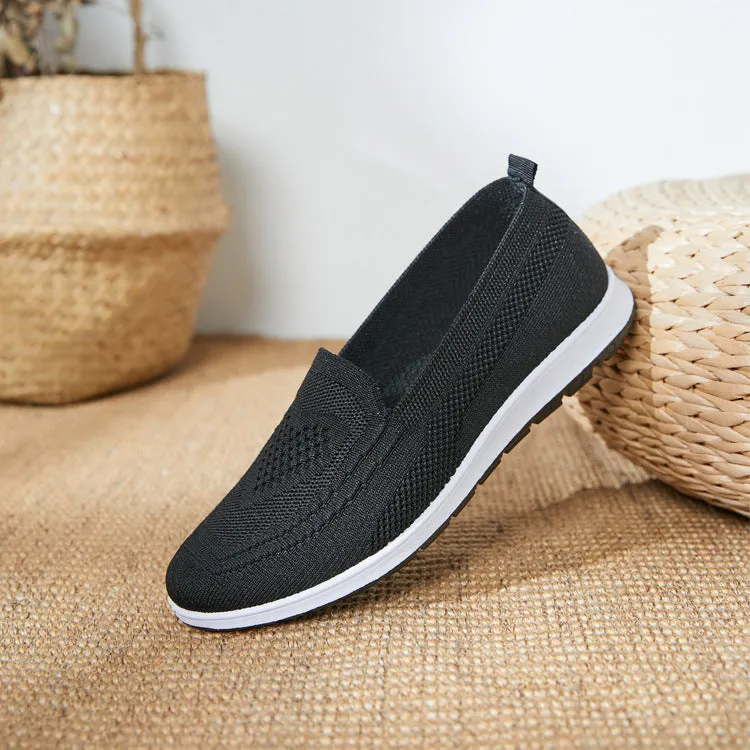 Women's Low-heeled Soft Bottom Breathable Low-cut Flying Canvas Shoes