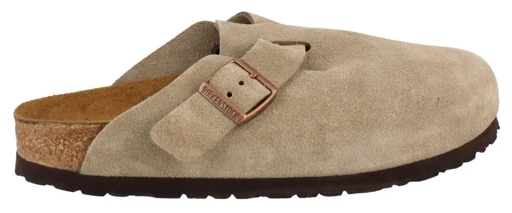 Women's Shoes Birkenstock BOSTON Soft Footbed Clog Mules 560773 TAUPE SUEDE