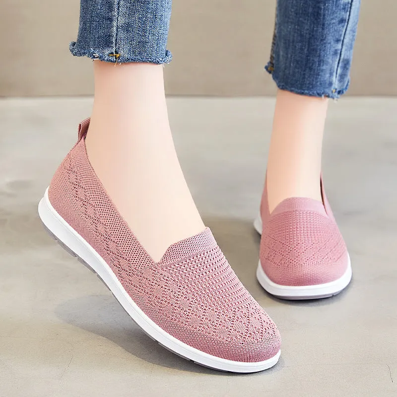 xakxx Women's Shoes Spring/Summer Foreign Trade Women's Shoes Old Beijing Cloth Shoes Casual Breathable Flat Shoes Soft Bottom Mom Shoes