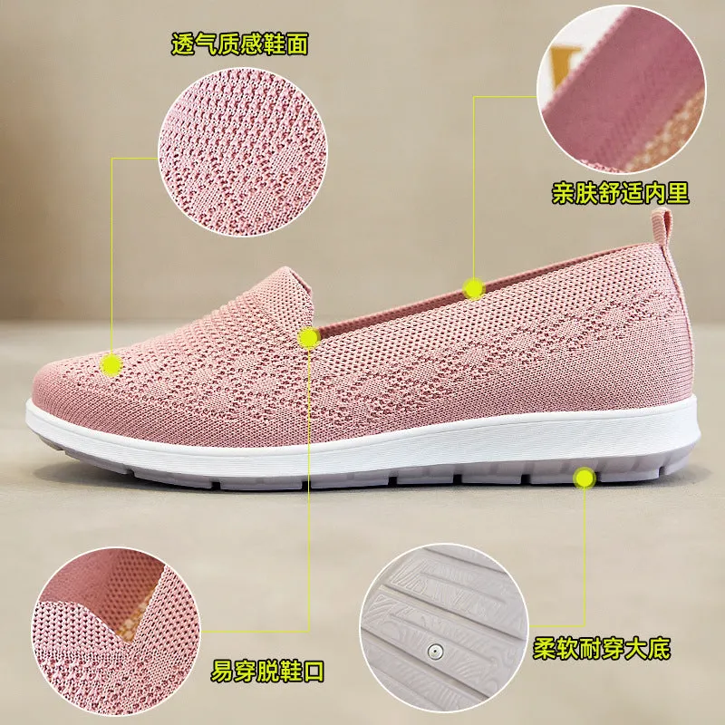 xakxx Women's Shoes Spring/Summer Foreign Trade Women's Shoes Old Beijing Cloth Shoes Casual Breathable Flat Shoes Soft Bottom Mom Shoes