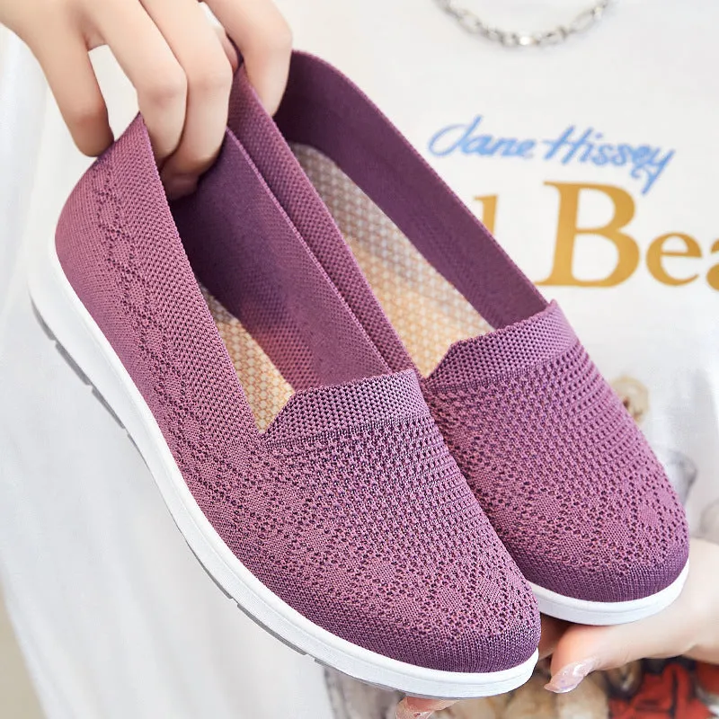 xakxx Women's Shoes Spring/Summer Foreign Trade Women's Shoes Old Beijing Cloth Shoes Casual Breathable Flat Shoes Soft Bottom Mom Shoes